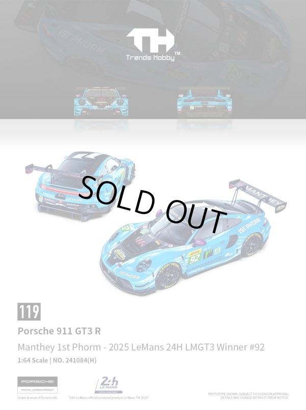 画像1: Tiny Trends Hobby 1/64 Porsche 911 GT3 R LeMan 24H 2025 #92 (1)
