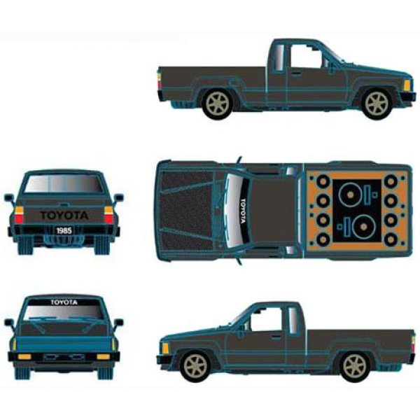画像5: M2 Machines 1/64 1985 Toyota Truck Custom Matte Gray (5)