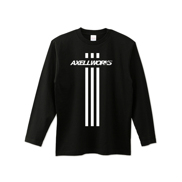 画像1: AXELLWORKS Logo&3Line ロングTシャツ BLACK (1)