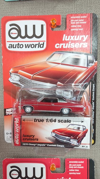 画像1: auto world 1:64 Chevy Impala Custom Coupe Red (1)