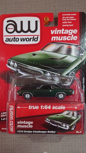画像1: auto world 1:64 '74 Dodge Challenger Rallye Dark Green (1)