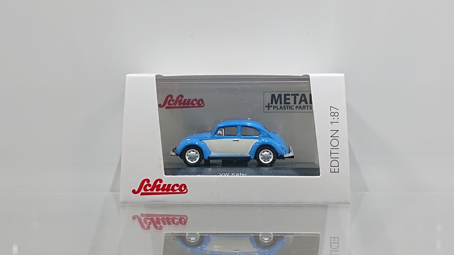画像1: Schuco 1/87 VW Beetle Blue/White (1)