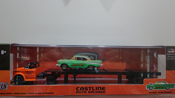 画像1: M2 MACHINES 1:64 CASTLINE '71 Chevrolet C60 Truck & '57 Chevrolet Bel Air (1)