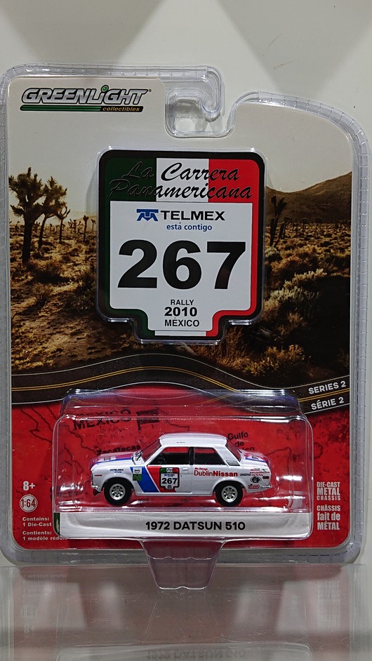 画像1: GREEN LiGHT 1/64 La Carrera Panamericana Series 2 #267 '72 Datsun 510 (La Carrera Panamericana 2010) (1)