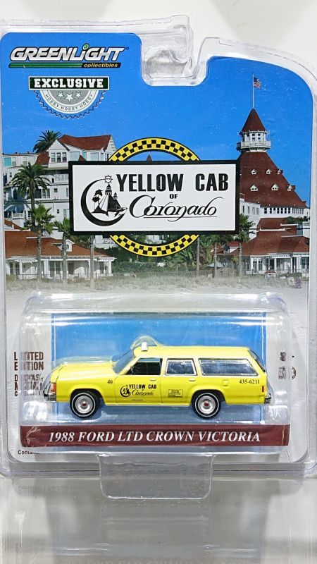画像1: GREEN LiGHT EXCLUSIVE 1/64 '88 Ford LTD Crown Victoria Wagon - Yellow Cab of Coronado, California (1)
