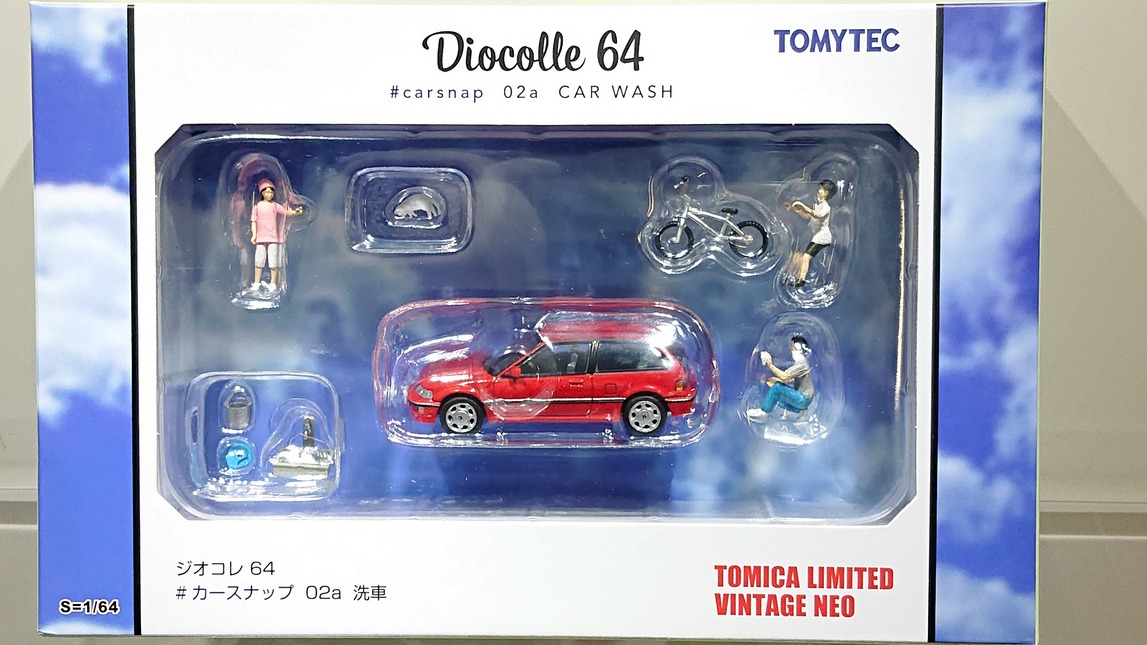 画像1: TOMYTEC 1/64 Diorama Collection 64 "# Car Snap" 02a Car Wash with Honda Civic  (1)