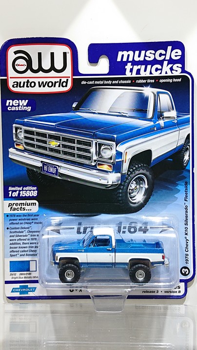 画像1: auto world 1/64 '78 Chevrolet K10 Silverado Blue / White (1)