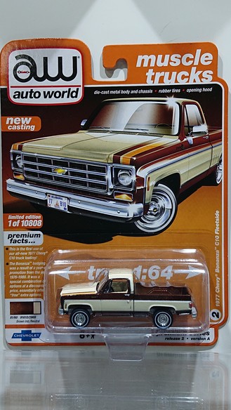 画像1: auto world 1/64 '77 Chevrolet Fleetsade Pickup Truck Cream (1)