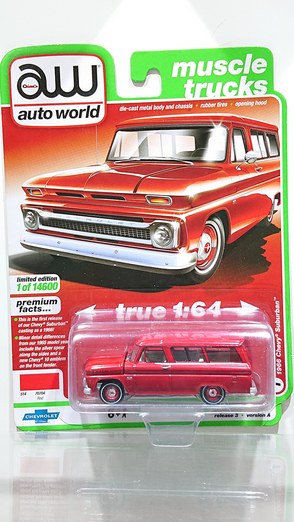画像1: auto world 1/64 1966 Chevy Suburban 514 Red (1)