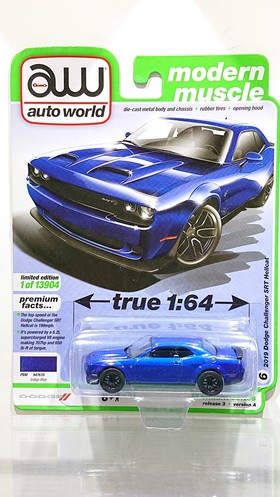 画像1: auto world 1/64 2019 Dodge Challenger Hellcat Indigo Blue (1)