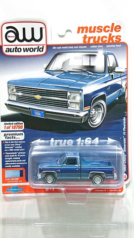画像1: auto world 1/64 1984 Chevy Silverado Light Blue / Dark Blue (1)