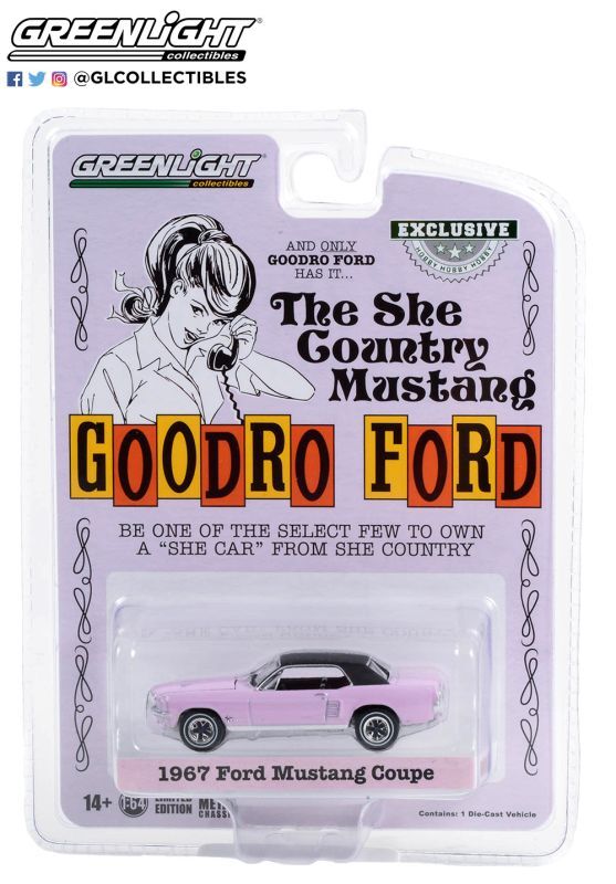画像1: GREEN LiGHT EXCLUSIVE 1/64 1967 Ford Mustang Coupe `She Country Special` - Bill Goodro Ford, - Evening Orchid (1)