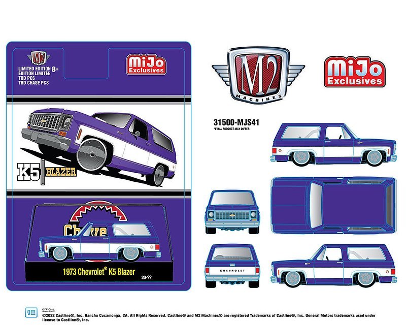 画像1: M2 Machines 1/64 1973 Chevrolet K5 Blazer Violet / White (1)