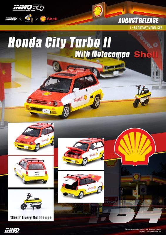 画像1: INNO Models 1/64 Honda City Turbo II "Shell", "Shell" MOTOCOMPO (1)