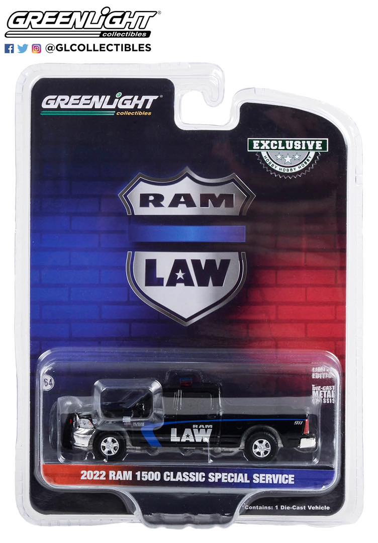 画像1: GREEN LiGHT EXCLUSIVE 1/64 2022 Ram 1500 Classic Special Service - Ram Law (1)