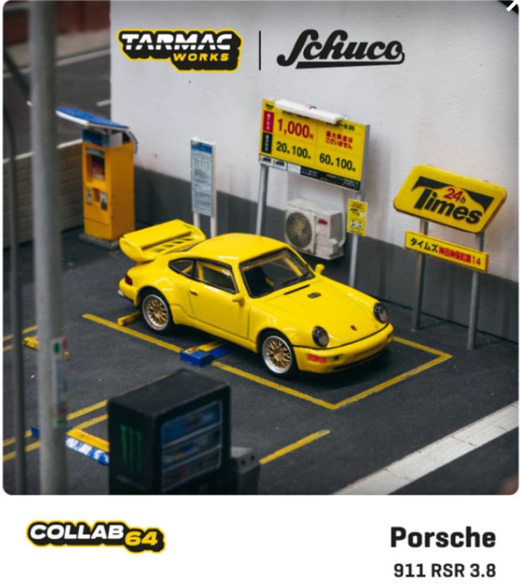 画像1: Tarmac Works 1/64 Porsche 911 RSR 3.8 Yellow (1)