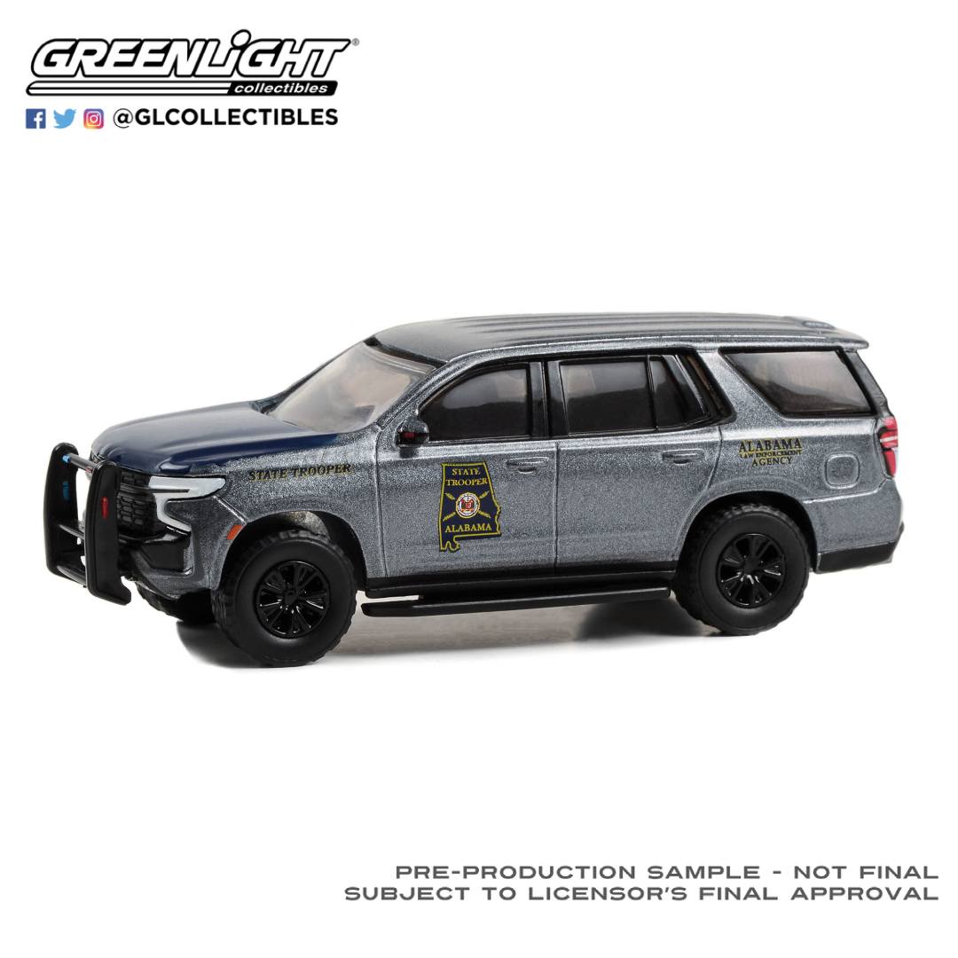 画像1: GREEN LiGHT EXCLUSIVE 1/64 Hot Pursuit - 2022 Chevrolet Tahoe Police Pursuit Vehicle (PPV) - Alabama State Trooper (1)