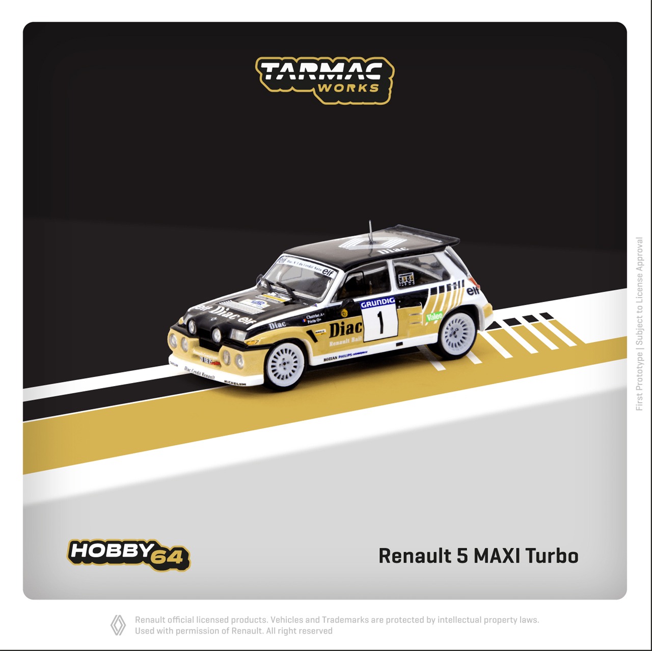 画像1: Tarmac Works 1/64 Renault 5 MAXI Turbo Rallye du Var 1986 (1)