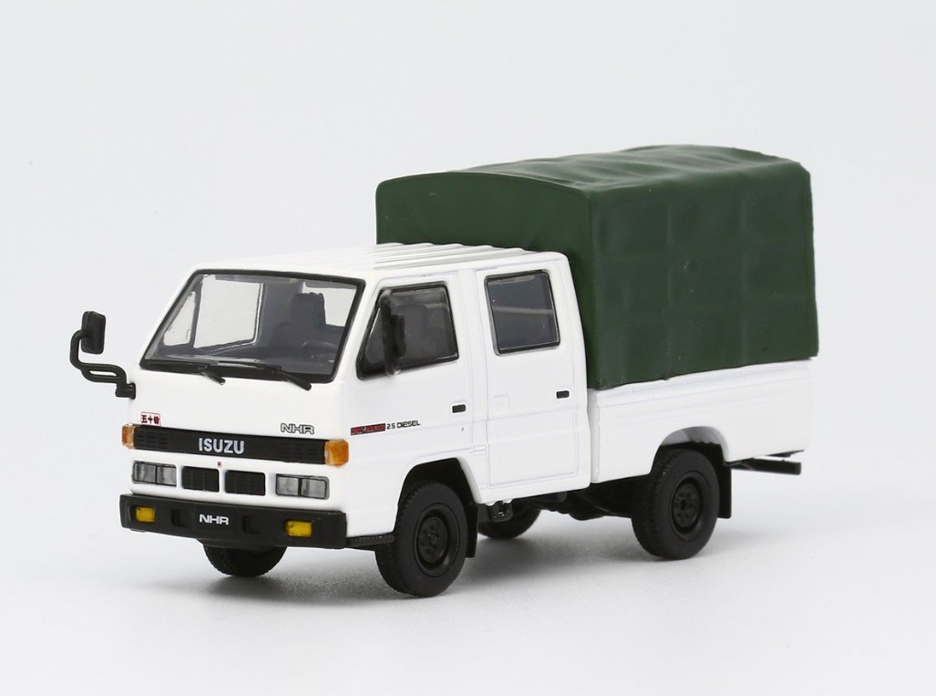 MODEL1 1/64 Isuzu NHR 1987 White LHD w/ Canvas - AXELLWORKS