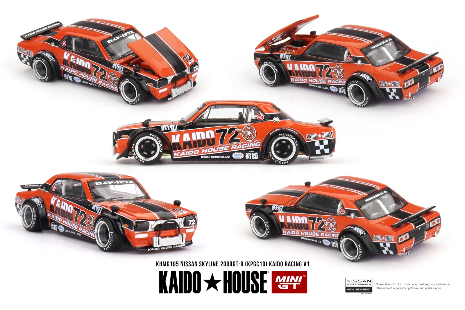 画像1: KAIDO HOUSE x MINI GT 1/64 Nissan Skyline 2000GT-R (KPGC10) Kaido Racing V1 (RHD) (1)