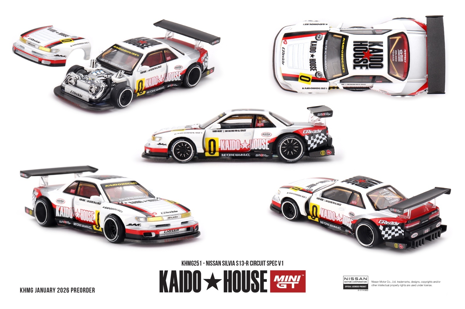 画像1: MINI GT 1/64 Nissan Silvia S13-R Circuit Spec V1 (RHD) (1)